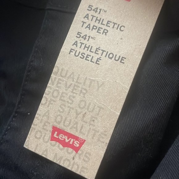 LEVI’S Men's 541 Athletic Taper Black Denim Jeans Stretch Size 54 x 32 - Picture 3 of 4